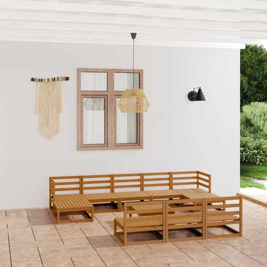 vidaXL 11 Piece Garden Lounge Set Solid Pinewood