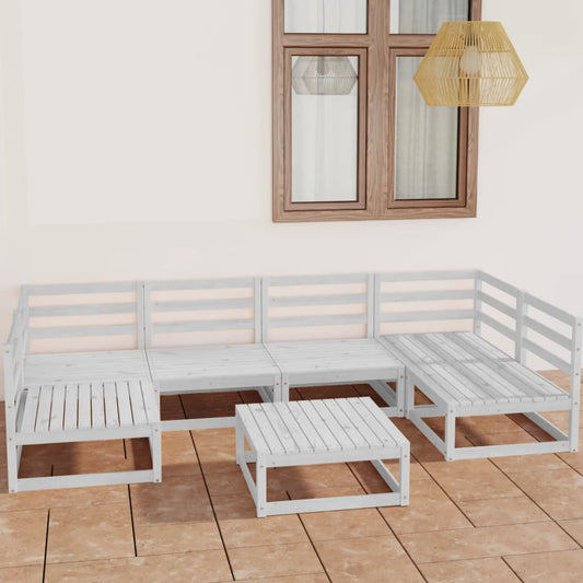 vidaXL 7 Piece Garden Lounge Set Solid Wood Pine