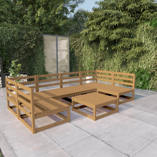 vidaXL 7 Piece Garden Lounge Set Solid Pinewood