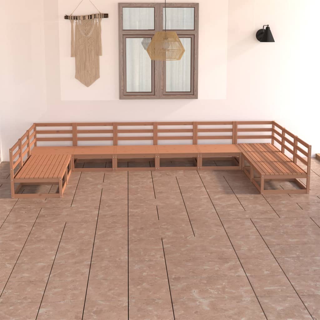 vidaXL 10 Piece Garden Lounge Set Solid Pinewood