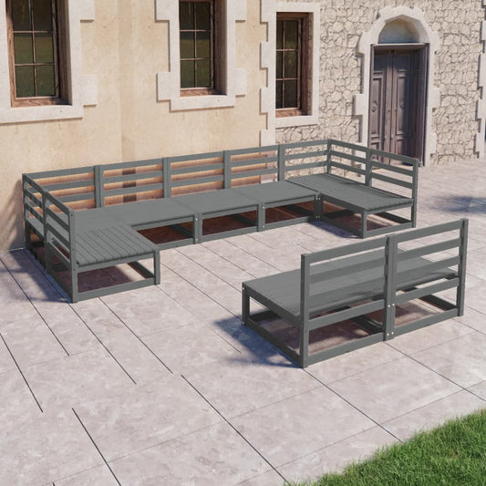 vidaXL 9 Piece Garden Lounge Set Solid Pinewood