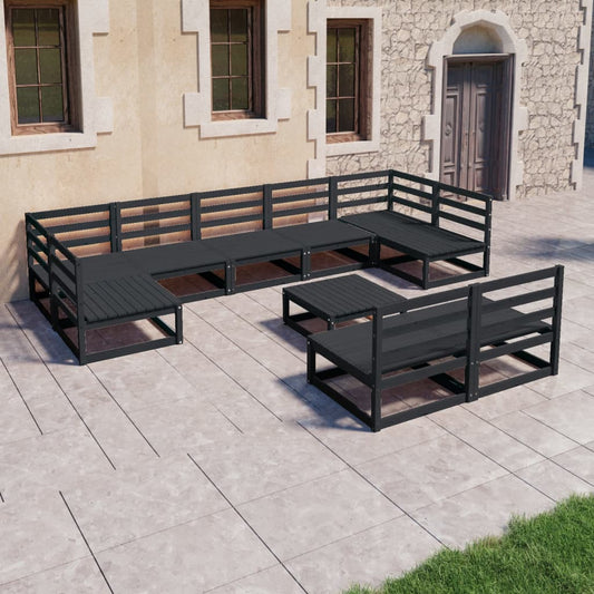 vidaXL 10 Piece Garden Lounge Set Solid Pinewood