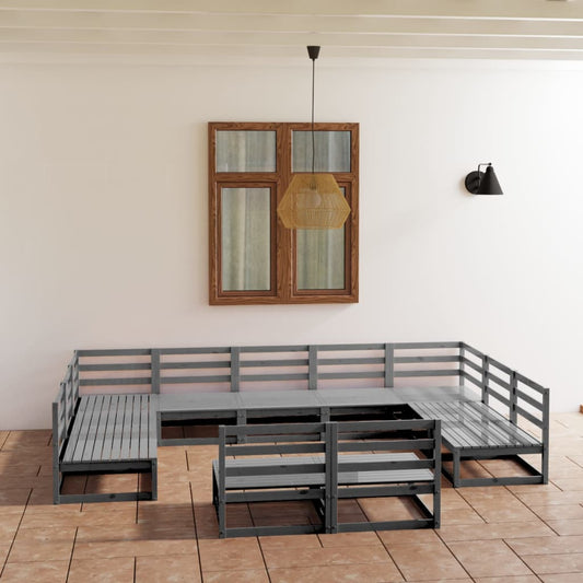 vidaXL 11 Piece Garden Lounge Set Solid Pinewood