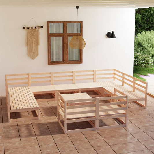 vidaXL 12 Piece Garden Lounge Set Solid Pinewood