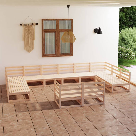 vidaXL 12 Piece Garden Lounge Set Solid Pinewood