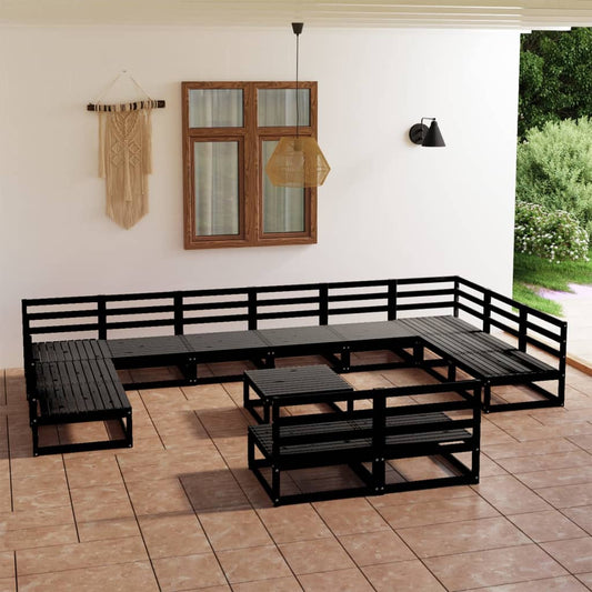 vidaXL 13 Piece Garden Lounge Set Solid Pinewood