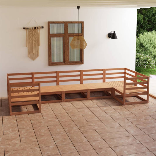 vidaXL 7 Piece Garden Lounge Set Solid Pinewood