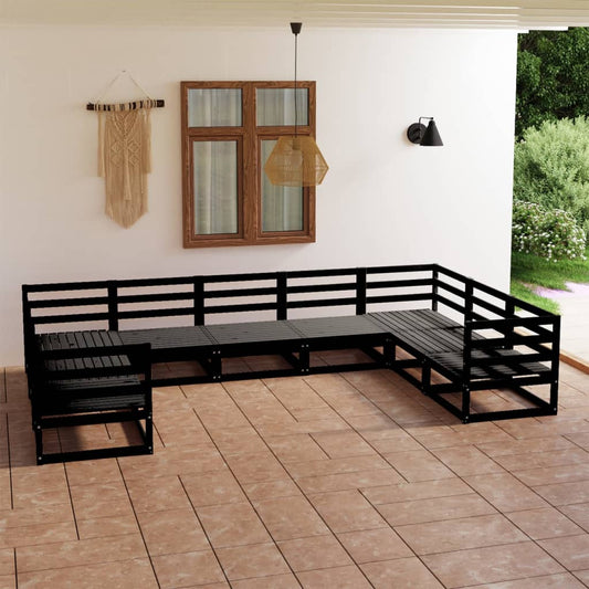 vidaXL 9 Piece Garden Lounge Set Solid Pinewood •_ö805664+805694+2x805709)