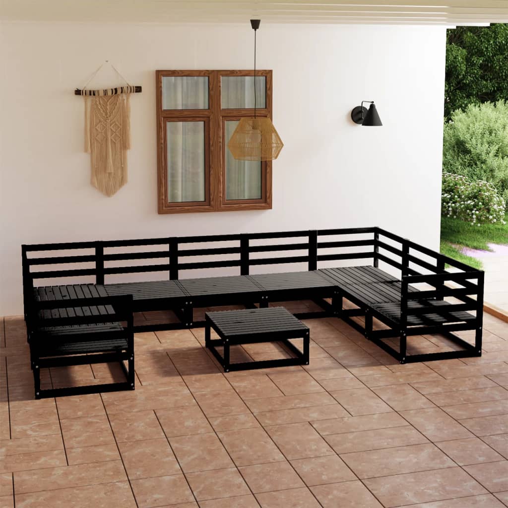 vidaXL 10 Piece Garden Lounge Set Solid Pinewood