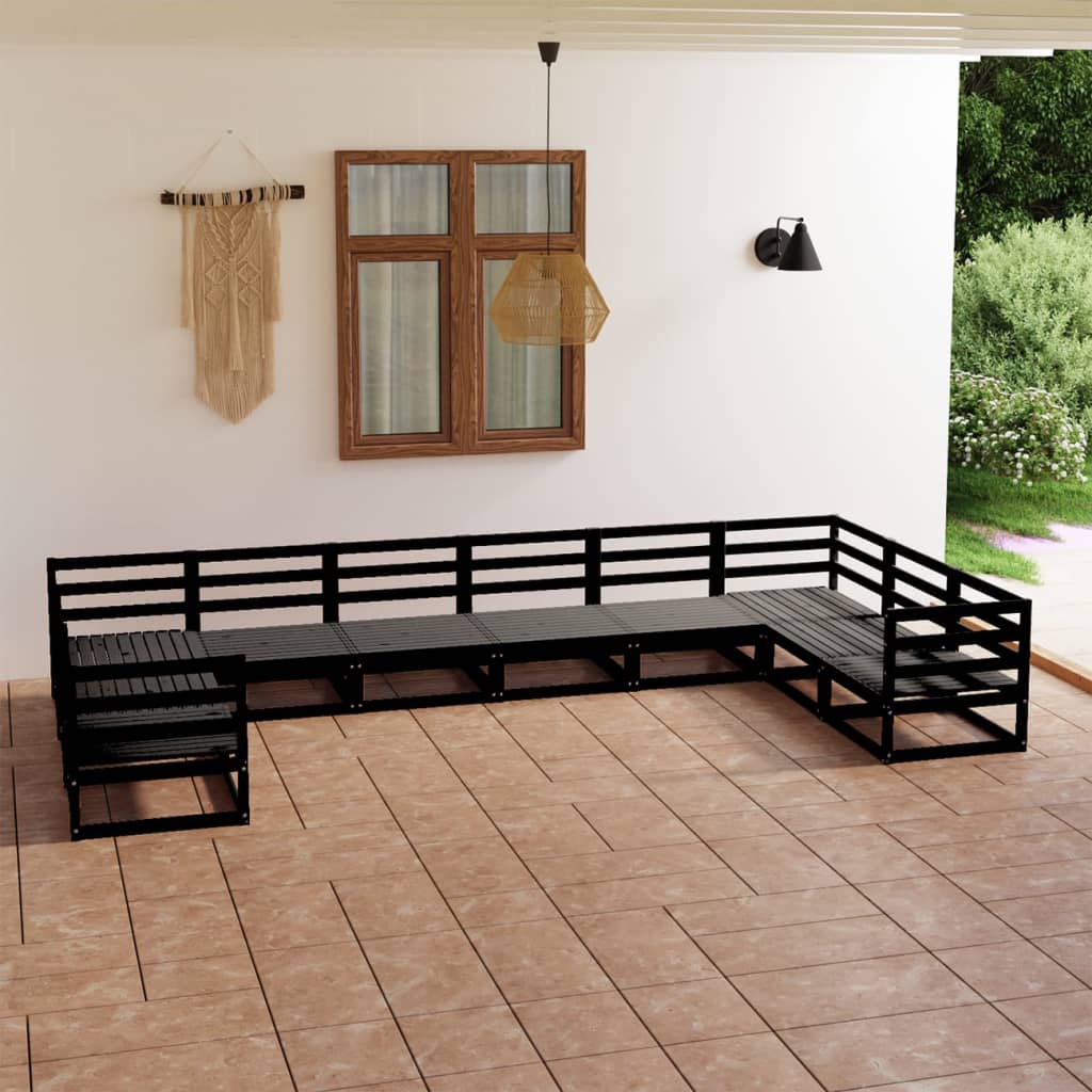 vidaXL 10 Piece Garden Lounge Set Solid Pinewood