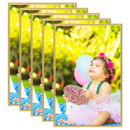 vidaXL Photo Frames Collage 5 pcs for Wall or Table Gold 42x59.4cm MDF