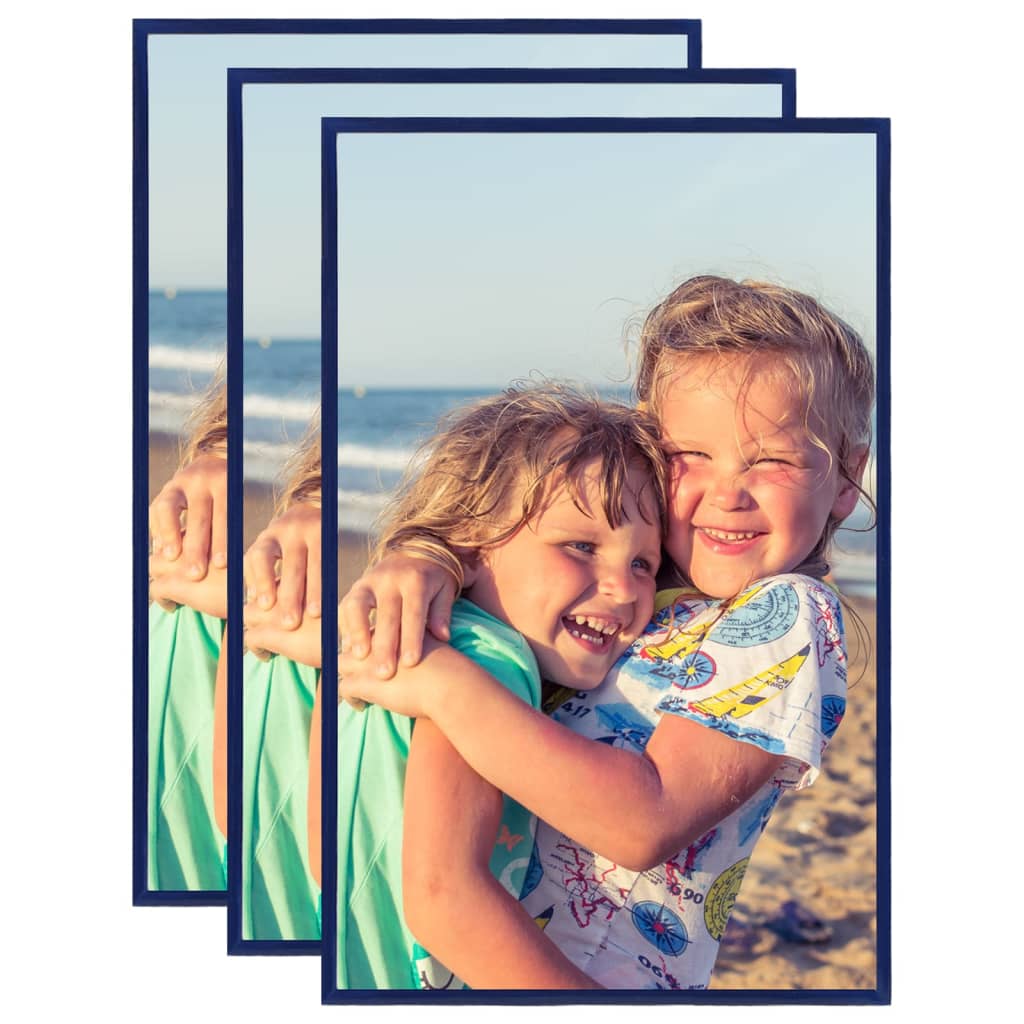 vidaXL Photo Frames Collage 3 pcs for Table Blue 13x18 cm MDF