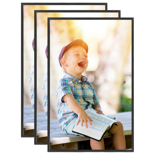vidaXL Photo Frames Collage 3 pcs for Table Black 13x18 cm MDF