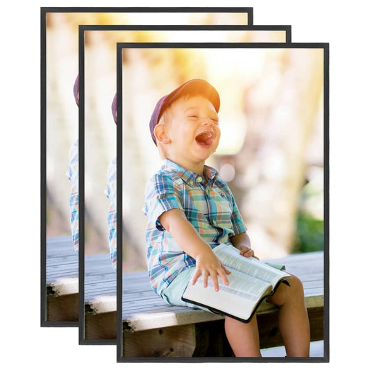 vidaXL Photo Frames Collage 3pcs for Table Black 21x29.7cm MDF