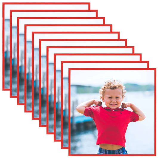 vidaXL Photo Frames Collage 10 pcs for Wall or Table Red 20x20 cm MDF