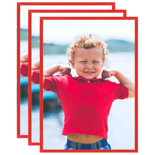 vidaXL Photo Frames Collage 3 pcs for Wall or Table Red 59.4x84 cm MDF