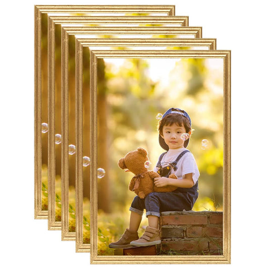 vidaXL Photo Frames Collage 5 pcs for Wall Gold 42x59.4cm MDF