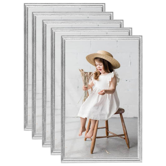 vidaXL Photo Frames Collage 5 pcs for Table Silver 10x15cm MDF