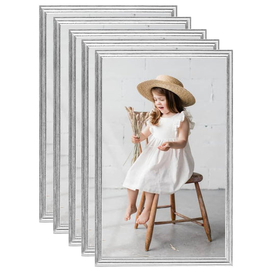 vidaXL Photo Frames Collage 5 pcs for Table Silver 13x18cm MDF
