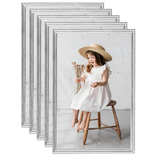 vidaXL Photo Frames Collage 5 pcs for Table Silver 21x29.7 cm