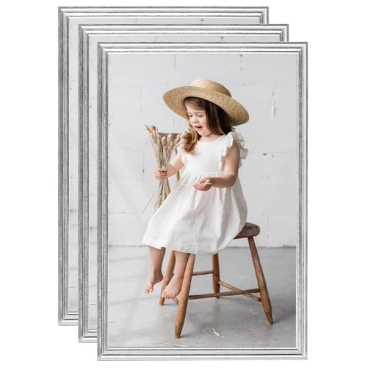 vidaXL Photo Frames Collage 3 pcs for Wall or Table Silver 59.4x84 cm