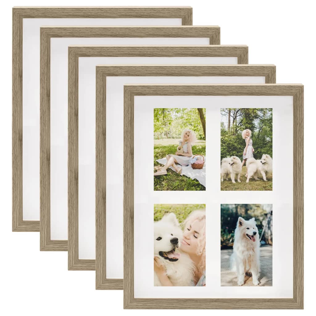 vidaXL 3D Box Photo Frames 5 pcs Dark Wood 28x35cm for 4x