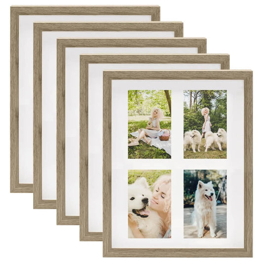 vidaXL 3D Box Photo Frames 5 pcs Dark Wood 28x35cm for 4x