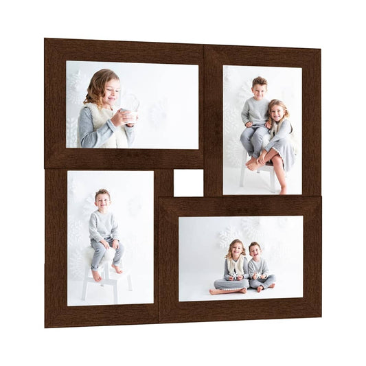 vidaXL Collage Photo Frame for 4x(13x18 cm) Picture Dark Brown MDF