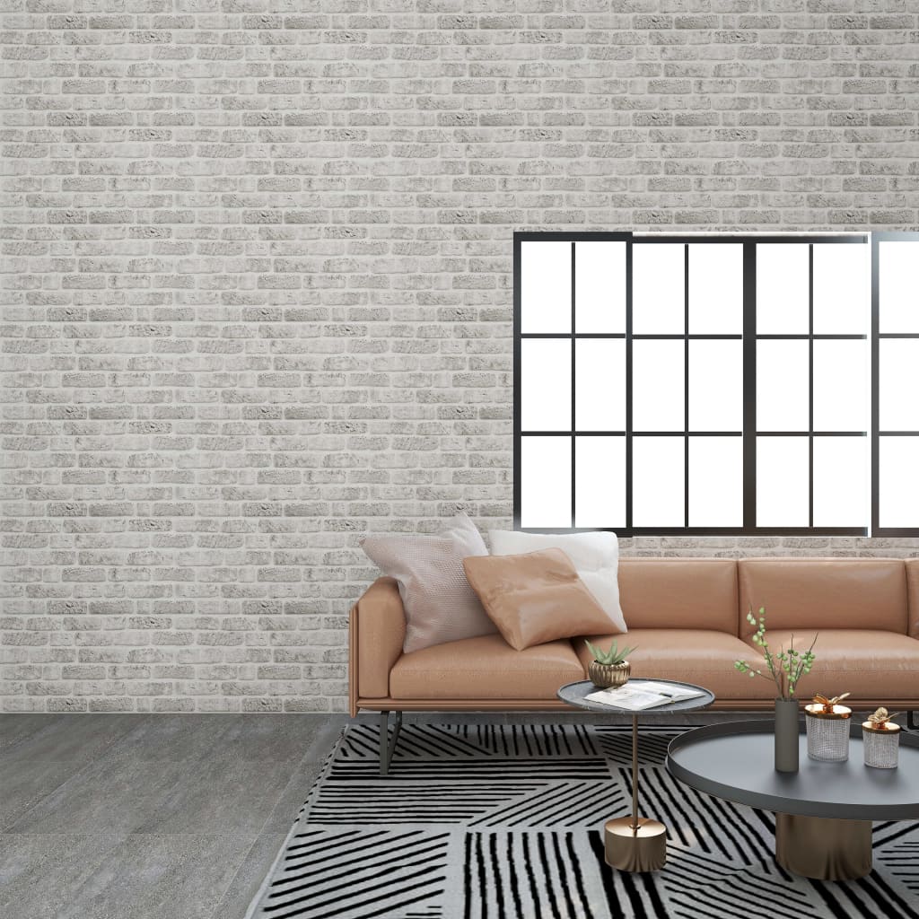 vidaXL 3D Wall Panels with Light Grey Brick Design 10 pcs EPS