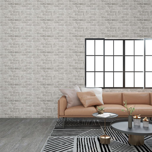 vidaXL 3D Wall Panels with Light Grey Brick Design 10 pcs EPS