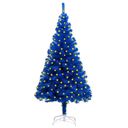 vidaXL Artificial Pre-lit Christmas Tree with Stand Blue 150 cm PVC