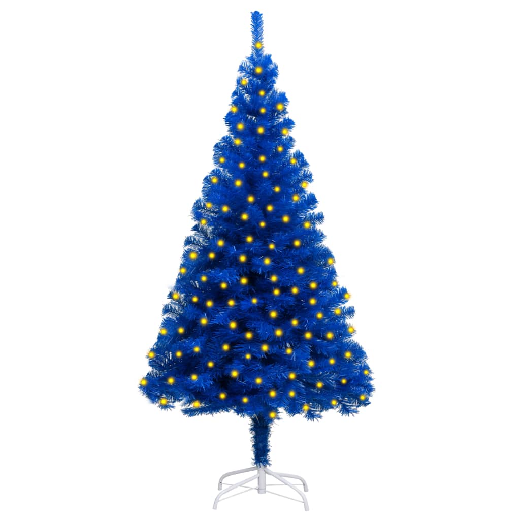 vidaXL Artificial Pre-lit Christmas Tree with Stand Blue 180 cm PVC