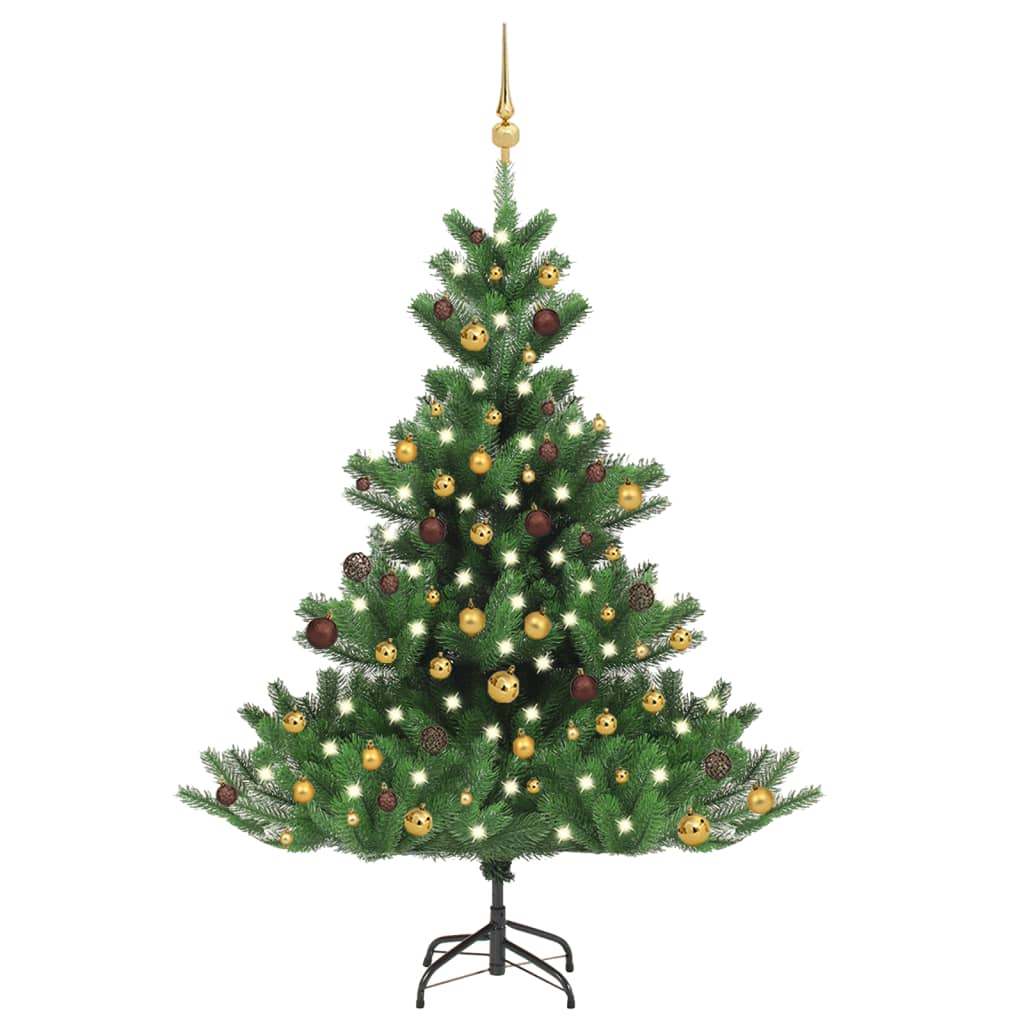 vidaXL Nordmann Fir Artificial Christmas Tree LED&Ball Set Green 150cm