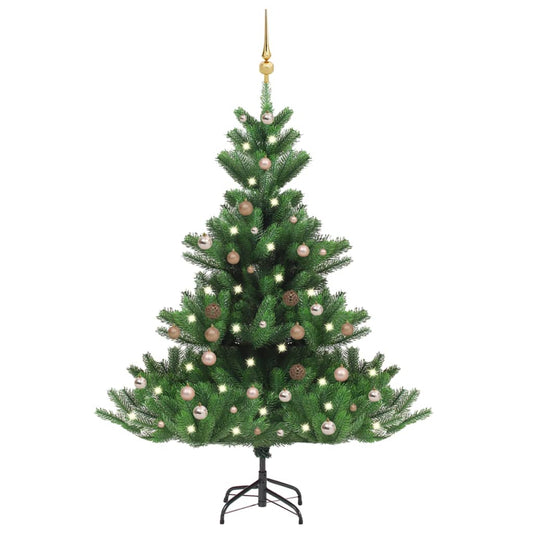 vidaXL Nordmann Fir Artificial Christmas Tree LED&Ball Set Green 180cm