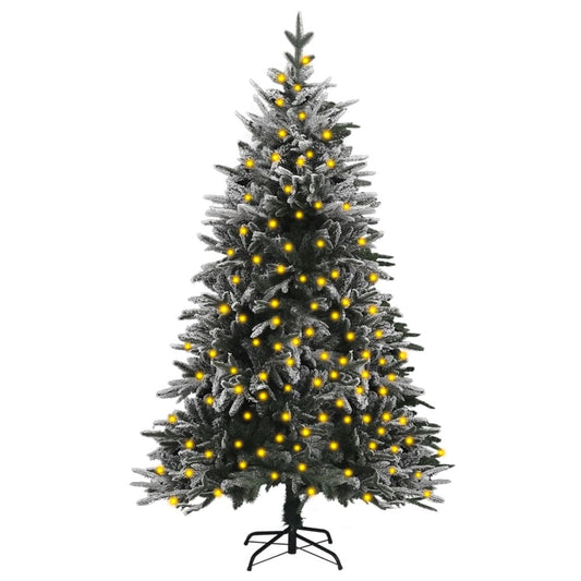 vidaXL Artificial Pre-lit Christmas Tree with Flocked Snow 120 cm PVC&PE
