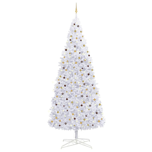 vidaXL Artificial Pre-lit Christmas Tree with Ball Set LEDs 400 cm White