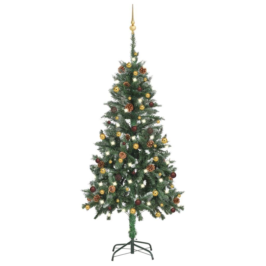 vidaXL Artificial Pre-lit Christmas Tree with Ball Set 150 cm