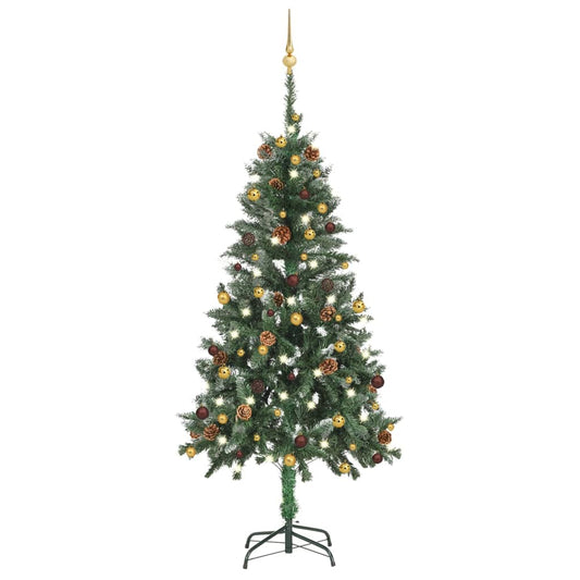 vidaXL Artificial Pre-lit Christmas Tree with Ball Set 150 cm