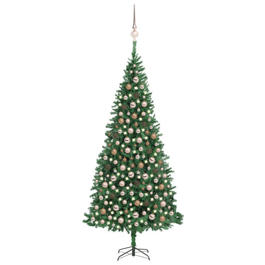 vidaXL Artificial Pre-lit Christmas Tree with Ball Set LEDs 300 cm Green