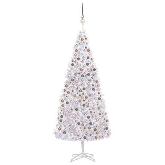 vidaXL Artificial Pre-lit Christmas Tree with Ball Set 500 cm White