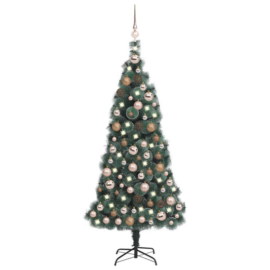 vidaXL Artificial Christmas Tree LEDs&Ball Set Green 120 cm PVC&PE