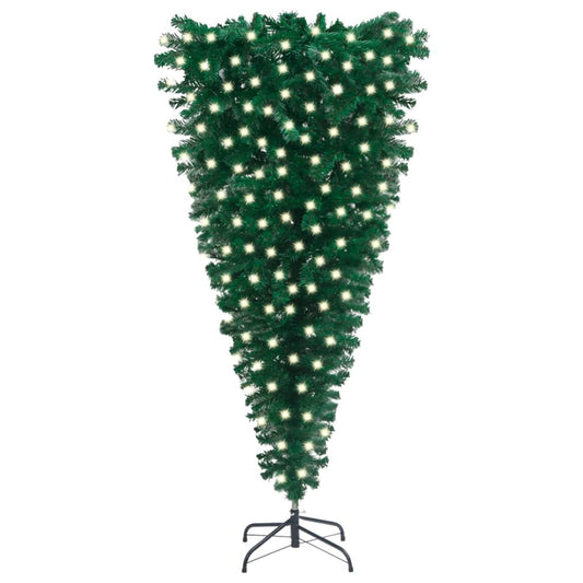vidaXL Upside-down Artificial Pre-lit Christmas Tree Green 240 cm