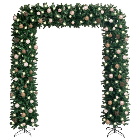 vidaXL Christmas Tree Arch with LEDs&Ball Set Green 240 cm