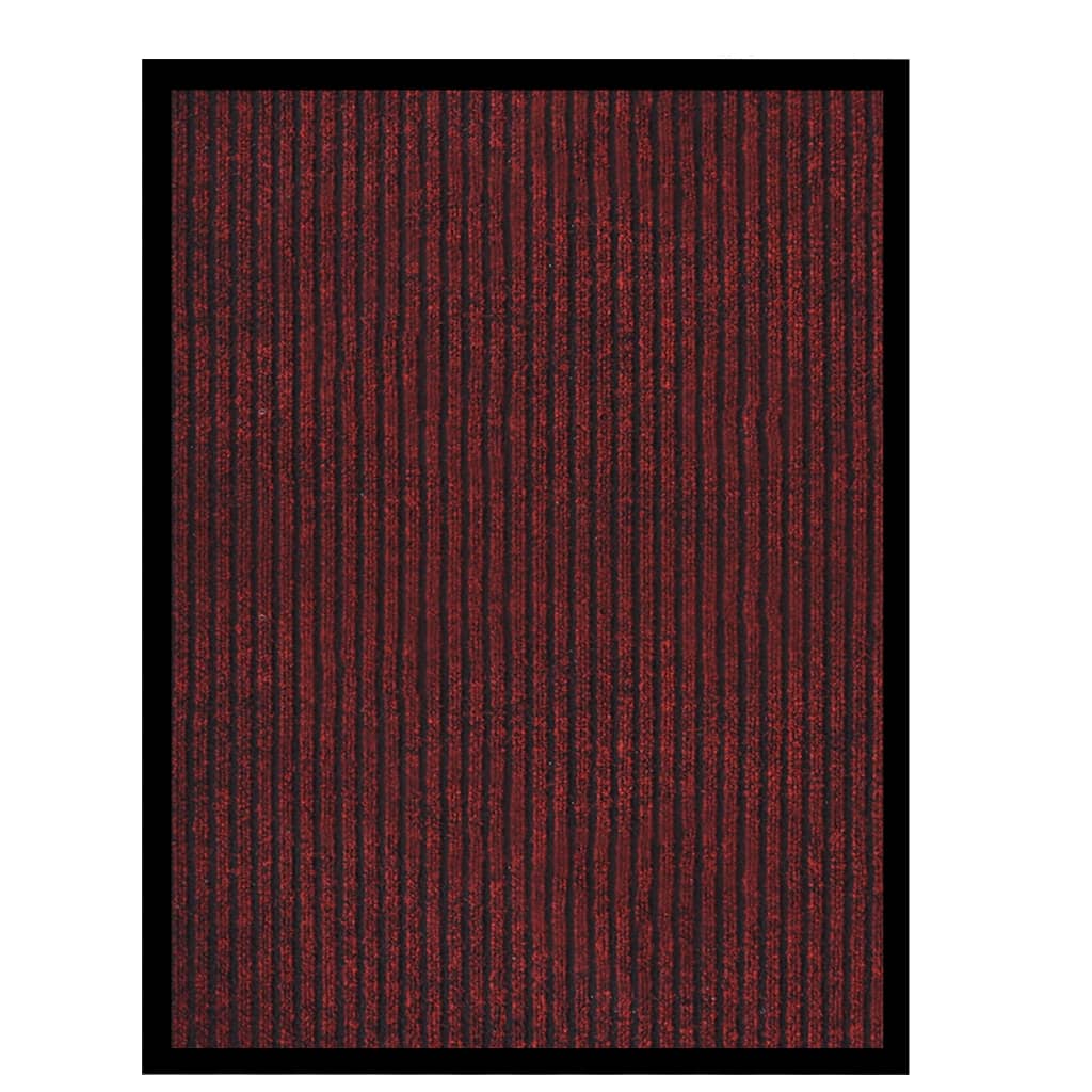 vidaXL Doormat Striped Red 60x80 cm
