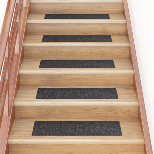 vidaXL Self-adhesive Stair Mats Rectangular 15 pcs 76x20 cm Grey