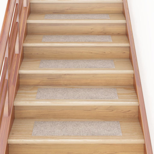 vidaXL Self-adhesive Stair Mats Rectangular 15 pcs 76x20 cm Cream