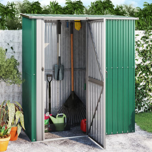 vidaXL Garden Shed Green 180.5x97x209.5 cm Galvanised Steel