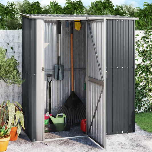 vidaXL Garden Shed Anthracite 180.5x97x209.5 cm Galvanised Steel