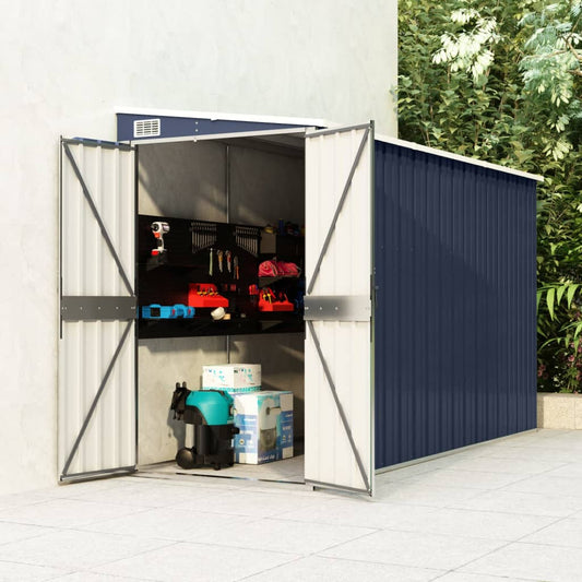 vidaXL Wall-mounted Garden Shed Anthracite 118x288x178 cm Steel