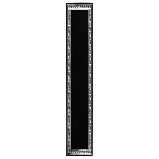 vidaXL Runner Rug BCF Black with Motif 60x500 cm